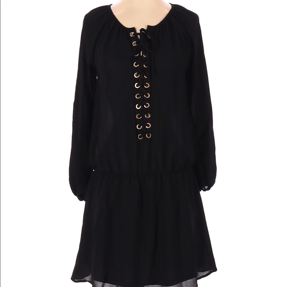 Ariella Clothing Lace Up Black Mini Dress Size L